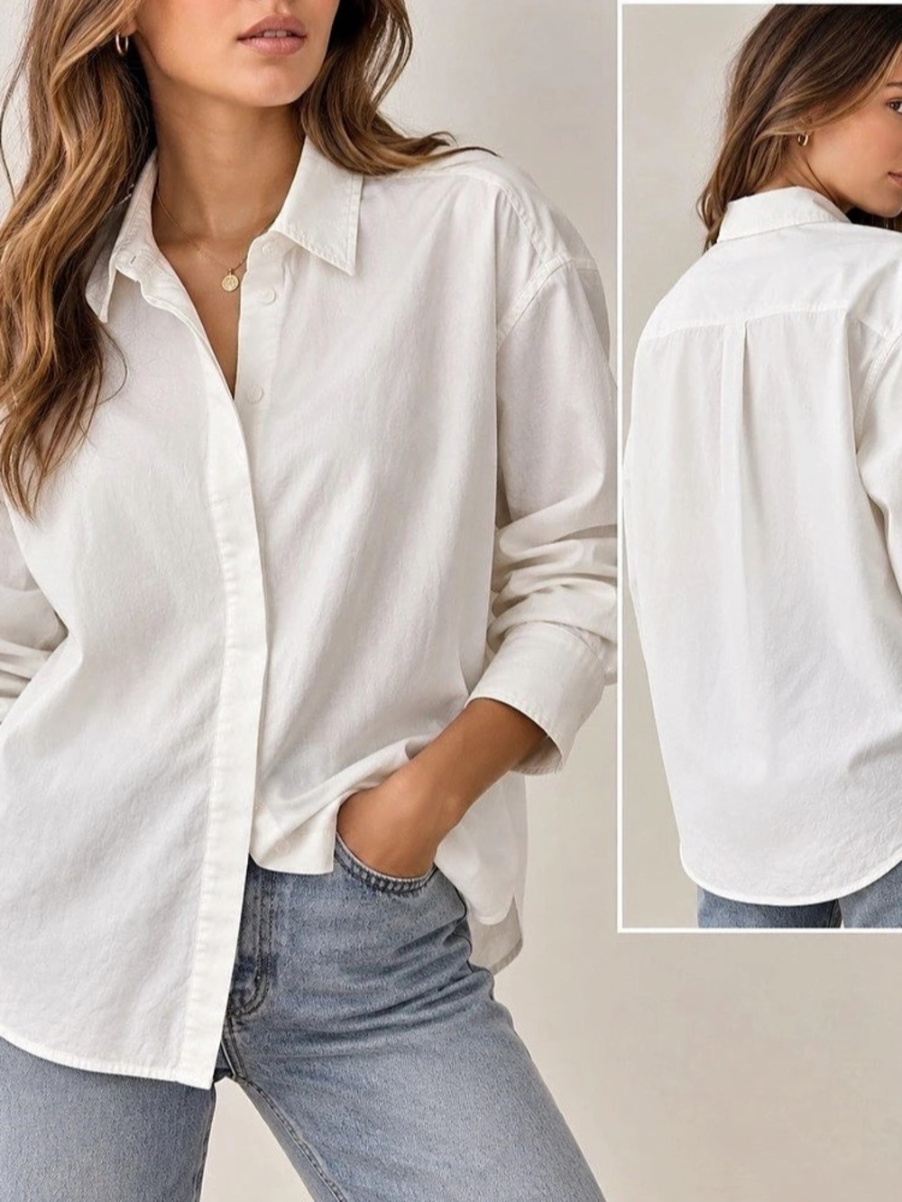 Reformation Organic Cotton Oversized Button-Up Shirt White Size L